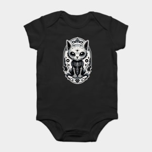 White Skeleton Cat 1 Baby Bodysuit